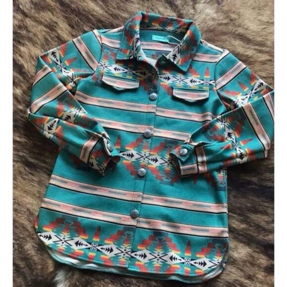 Sunshine and Rodeos Aztec print shacket size M